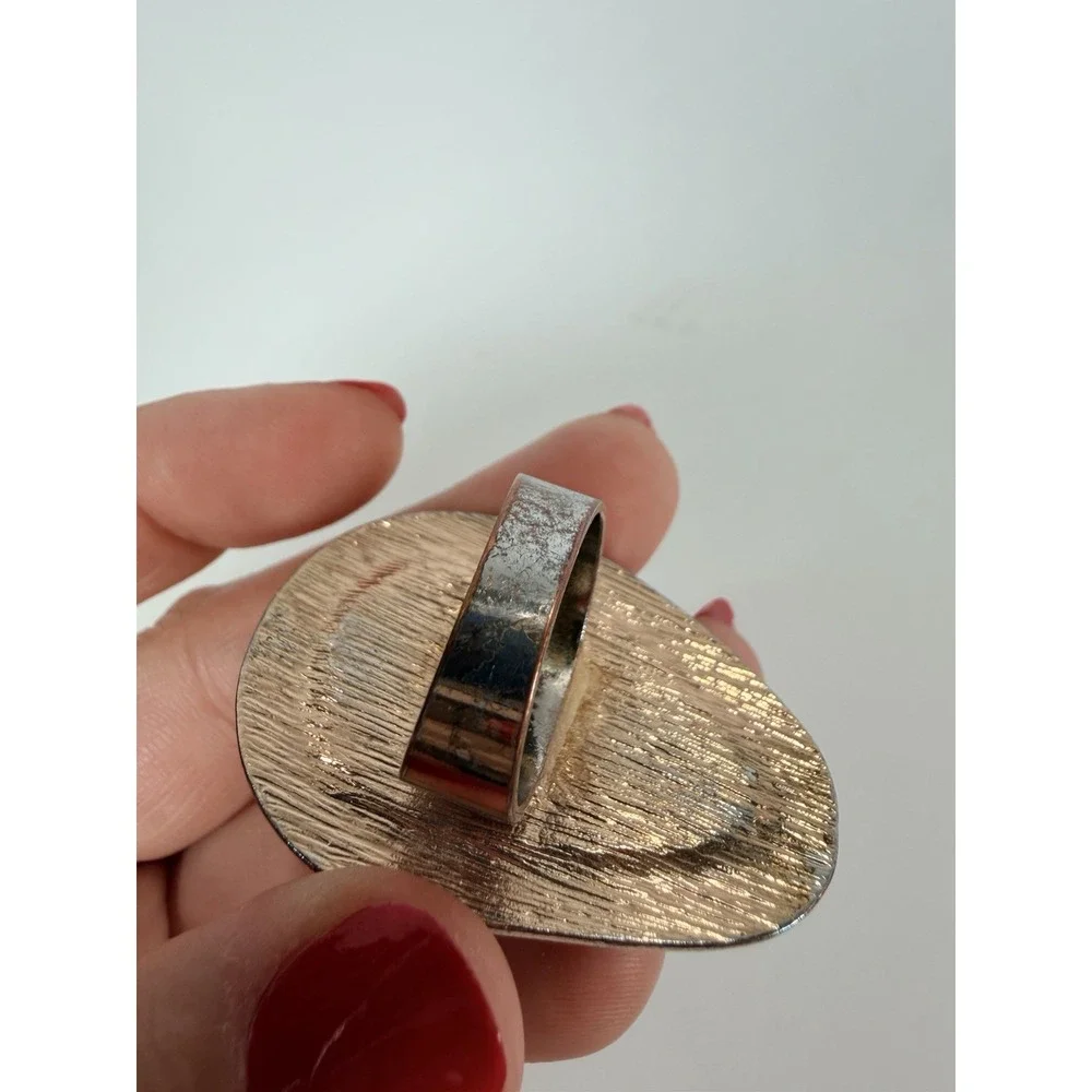 Unakite Statement Ring‎ Elegant Green and Red Stone Size 7.75 Teardrop Shape